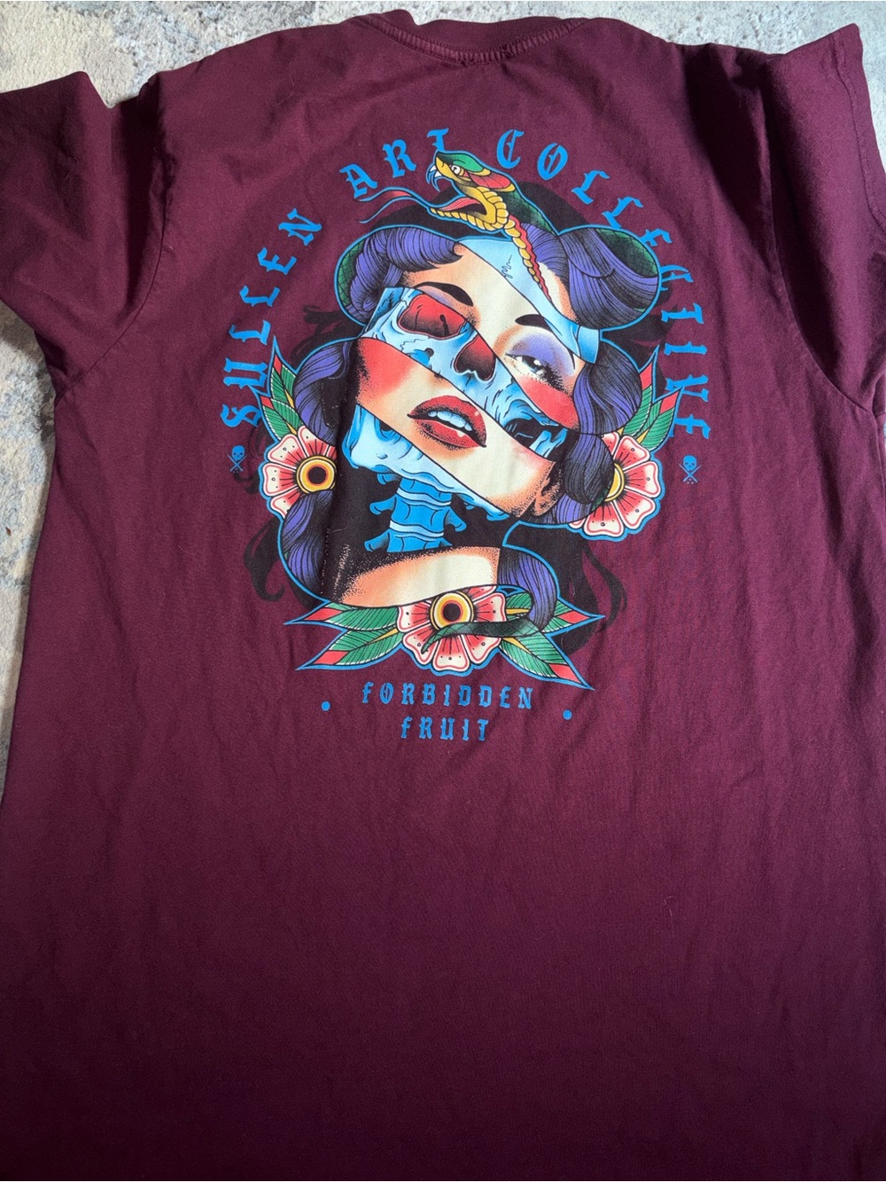 Sullen Art Co "Forbidden Fruit" Graphic Short Sleeve Tee - Maroon
